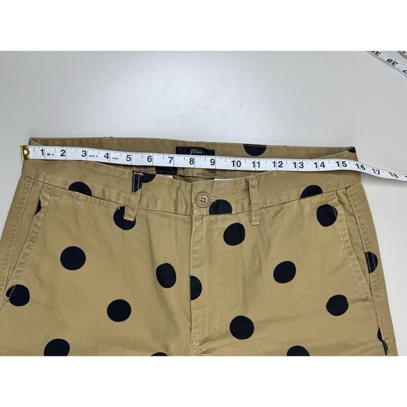 J.Crew Polka Dot Chino Pants Womens 8 Tan Black Ankle Crop 100% Cotton Preppy - Picture 5 of 12